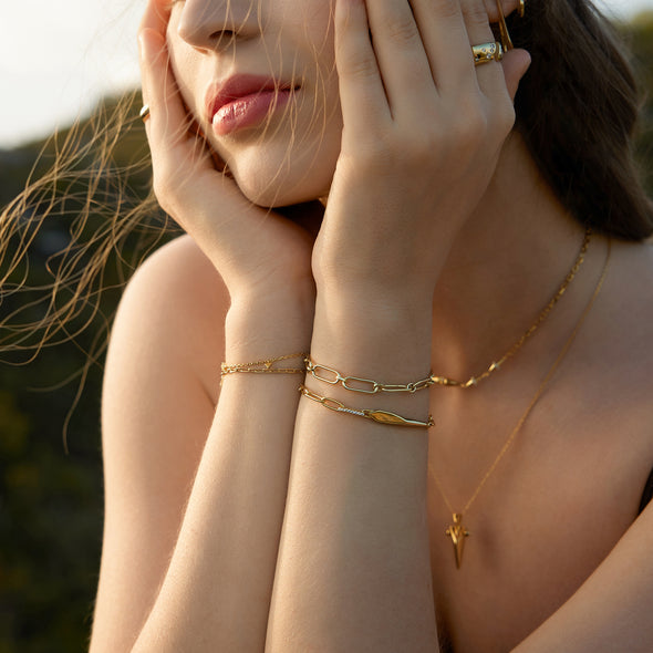 Ania Haie Gold Geometric Chunky Chain Bracelet