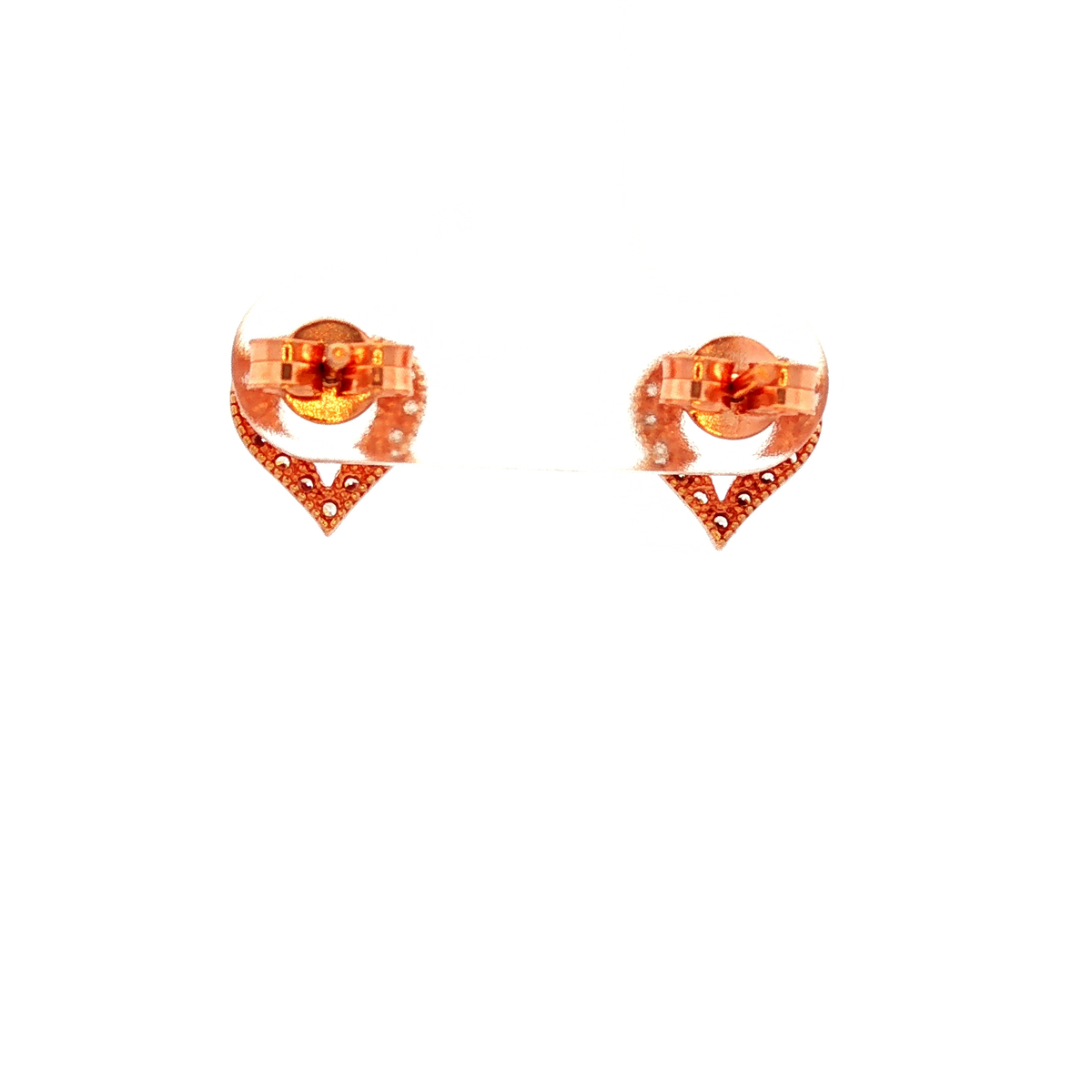 Heart Shape Stud Earring in Rose Gold