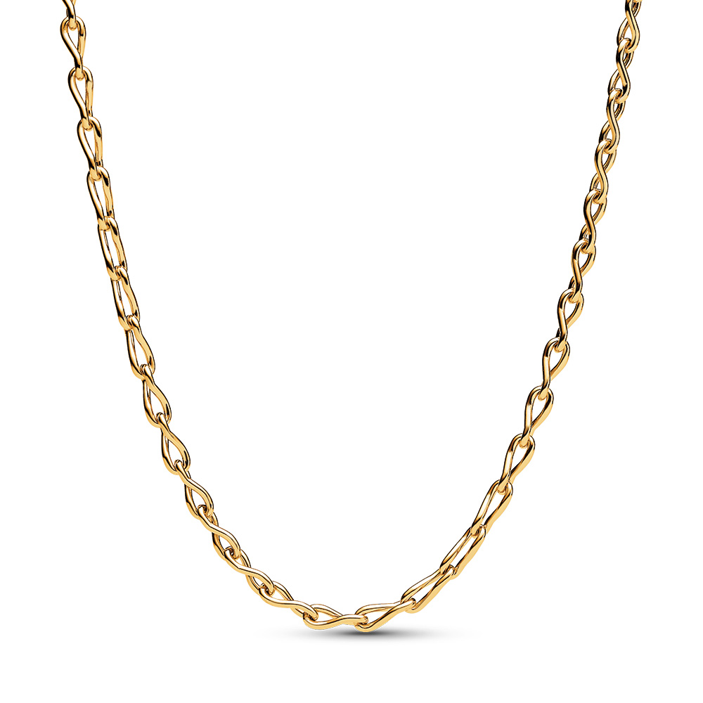 Figure of 8 chain link 14k gold-plated necklace