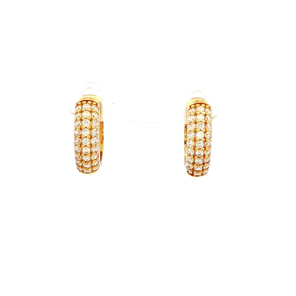 9ct YG Hoop Earrings with CZ 2.2gm