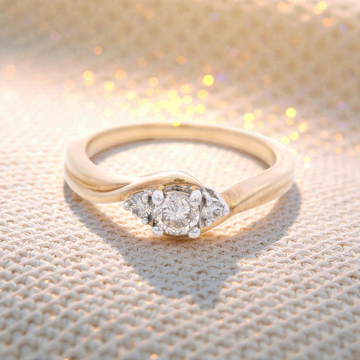 Round Brilliant Cut Trilogy Diamond Ring