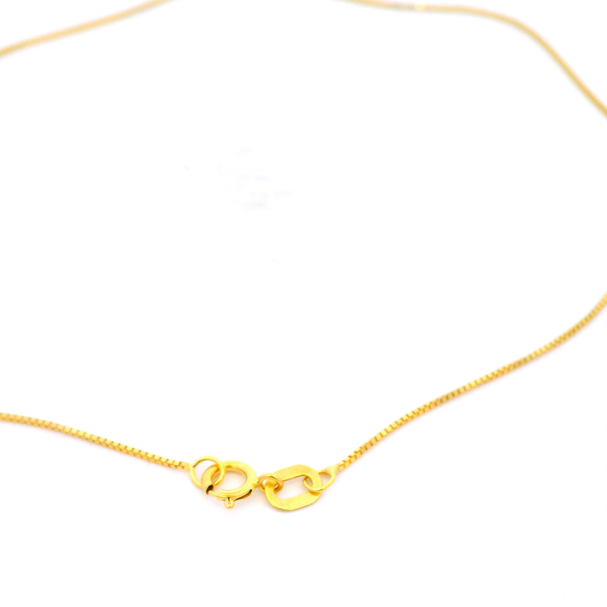 Heart Box Chain Anklet in Yellow Gold