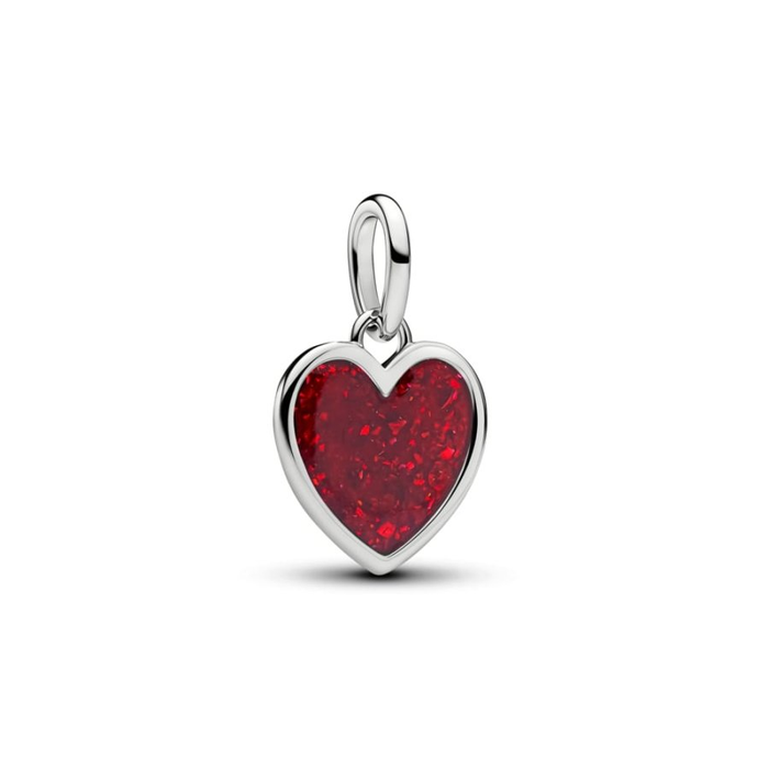Pandora Engravable Heart Platinum-Plated Dangle Charm