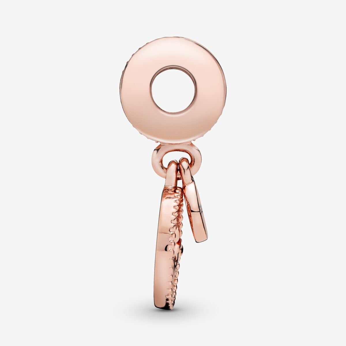 14k Rose gold-plated charm with clear cubic zirconia