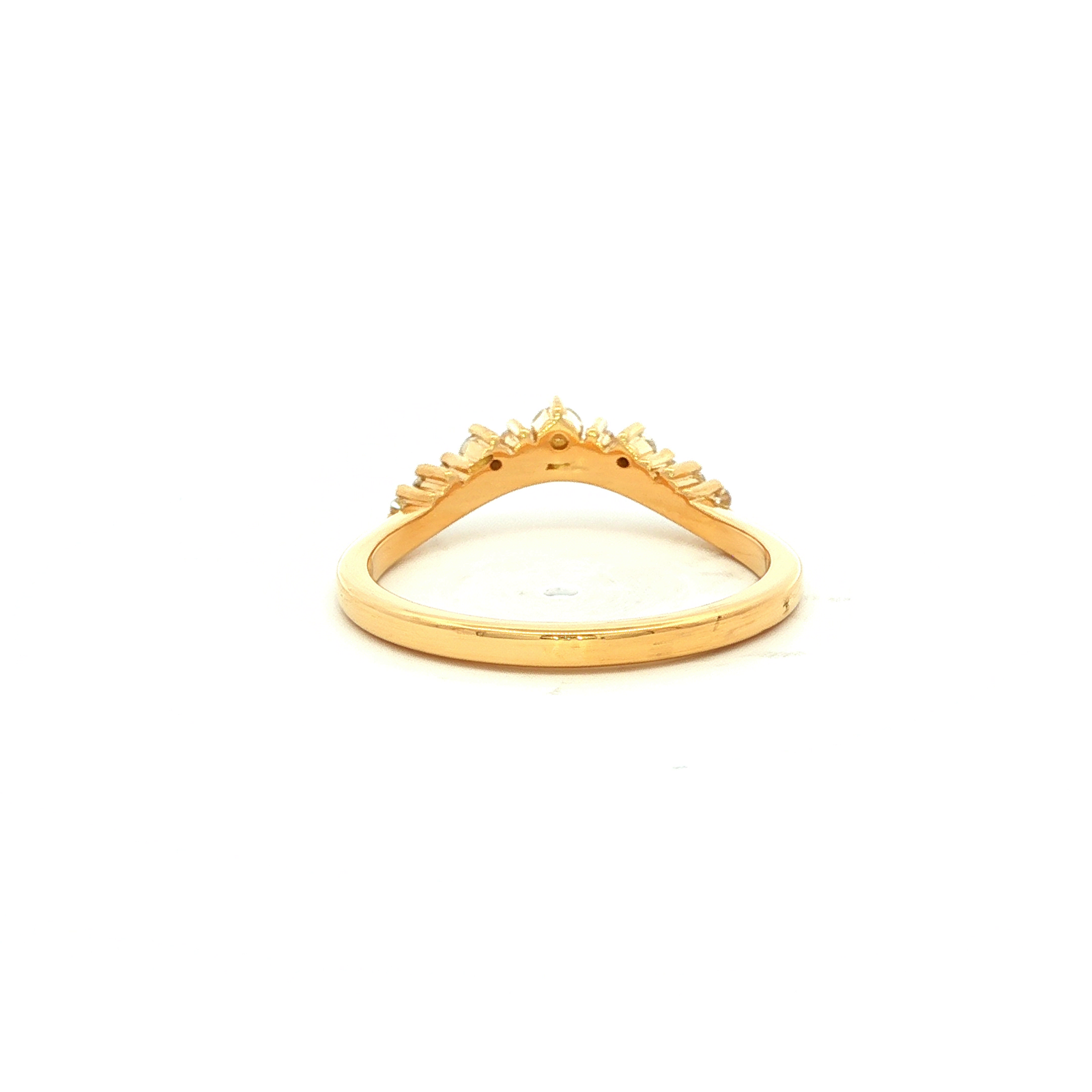 Diamond Curved Set Wedding Band in Yellow Gold