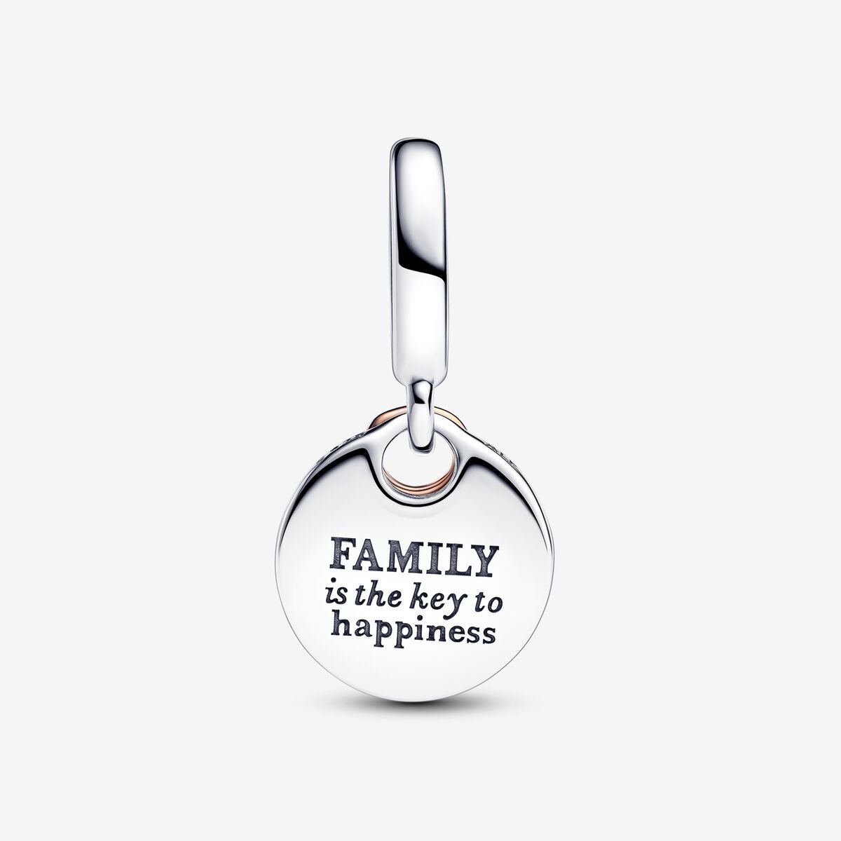 Two-tone Key to Happiness Double Dangle Charm