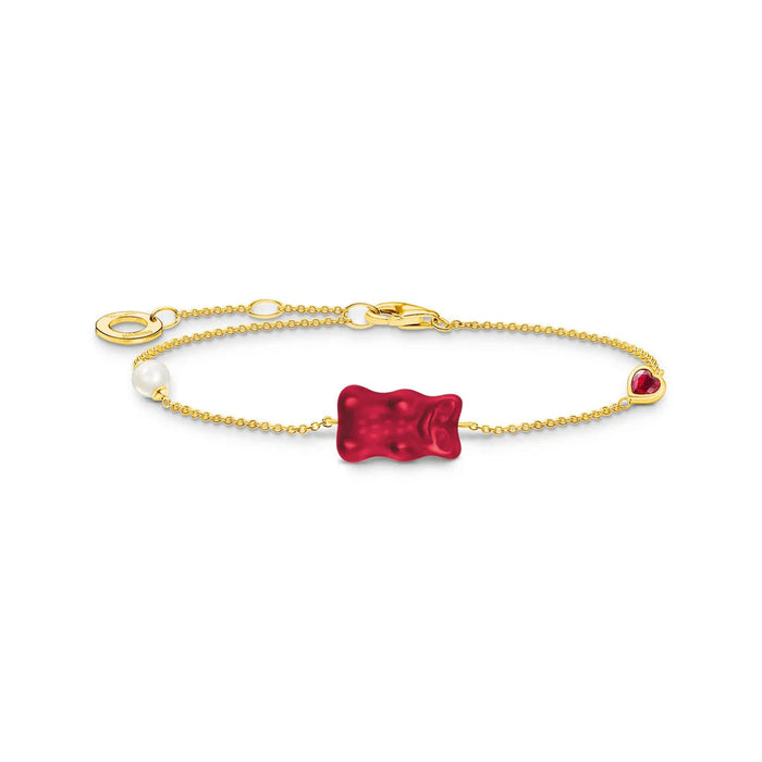 Thomas Sabo Bracelet with Red Goldbears, Freshwater Pearl & Zirconia