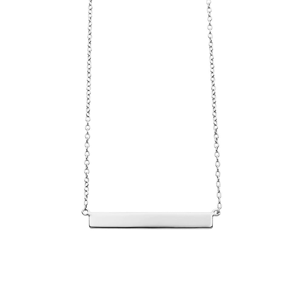 Sterling Silver Narrow Plate Necklace 42+3cm