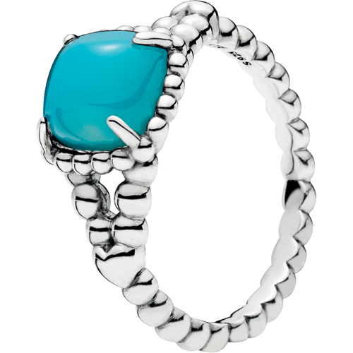 Vibrant Spirit Ring with Blue Crystal - 54