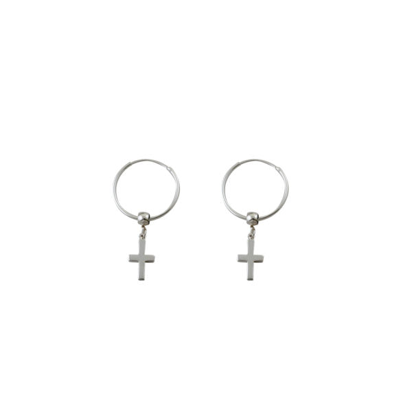 Von Treskow Hoop Earrings with Cross Charms