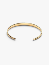Engravable 14K Gold-Plated Open Bangle with Clear CZ