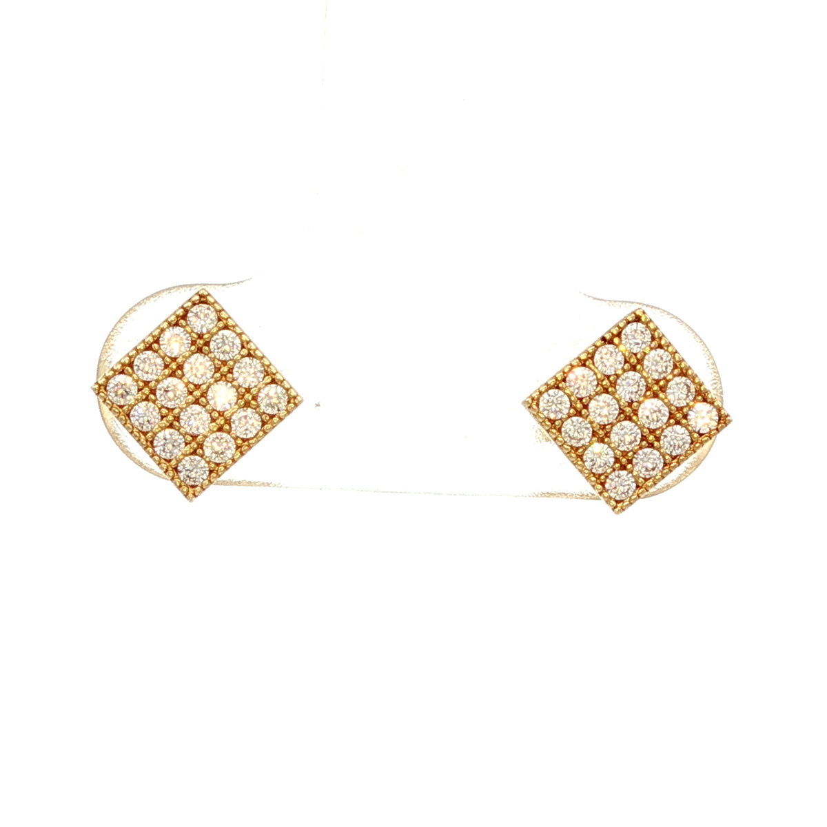 Square Stud Earrings in Yellow Gold
