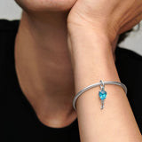 Blue Murano Glass Balloon Dangle Charm