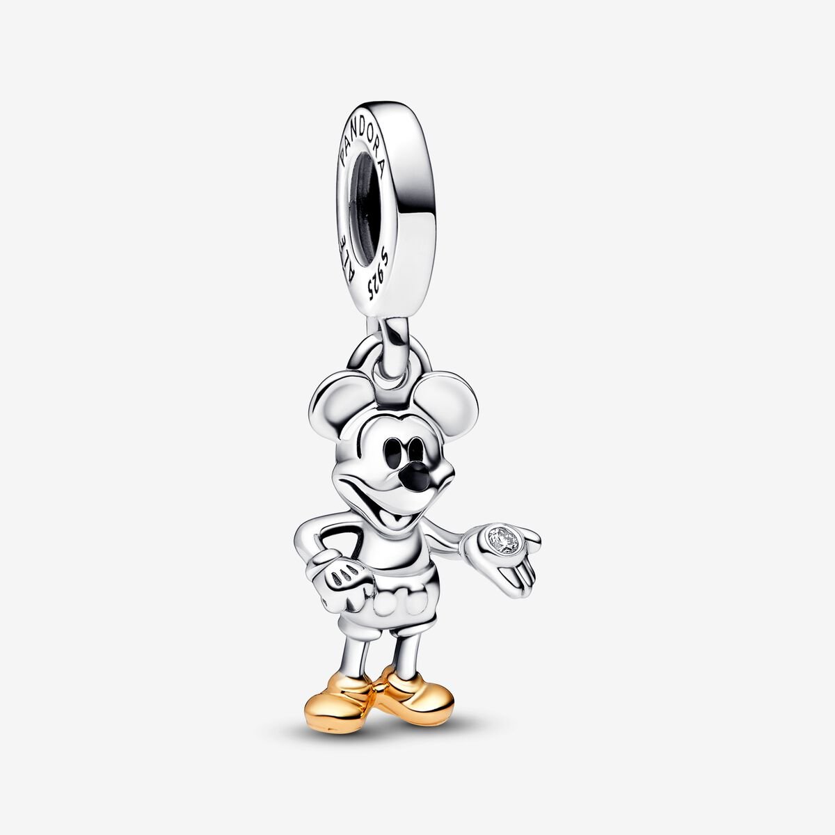 Disney 100th Anniversary Mickey Mouse Lab-grown Diamond Dangle Charm