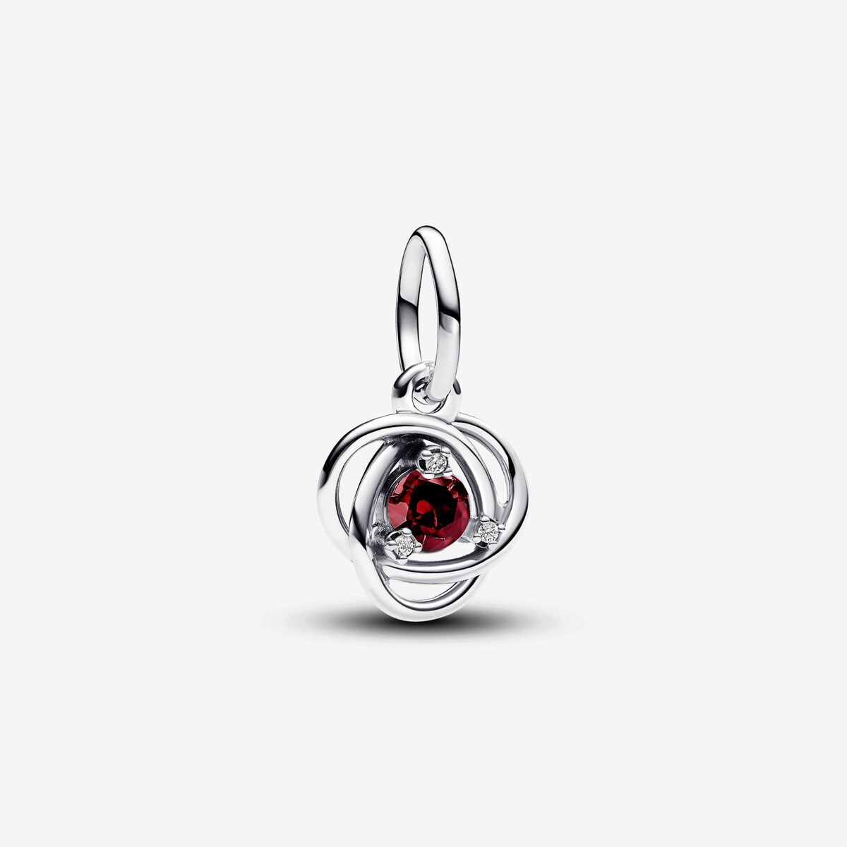 January Crystal Birthstone Eternity Circle Dangle Charm