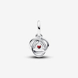 January Crystal Birthstone Eternity Circle Dangle Charm
