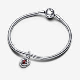 January Crystal Birthstone Eternity Circle Dangle Charm