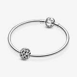 Sparkling Round Openwork Charm w CZ
