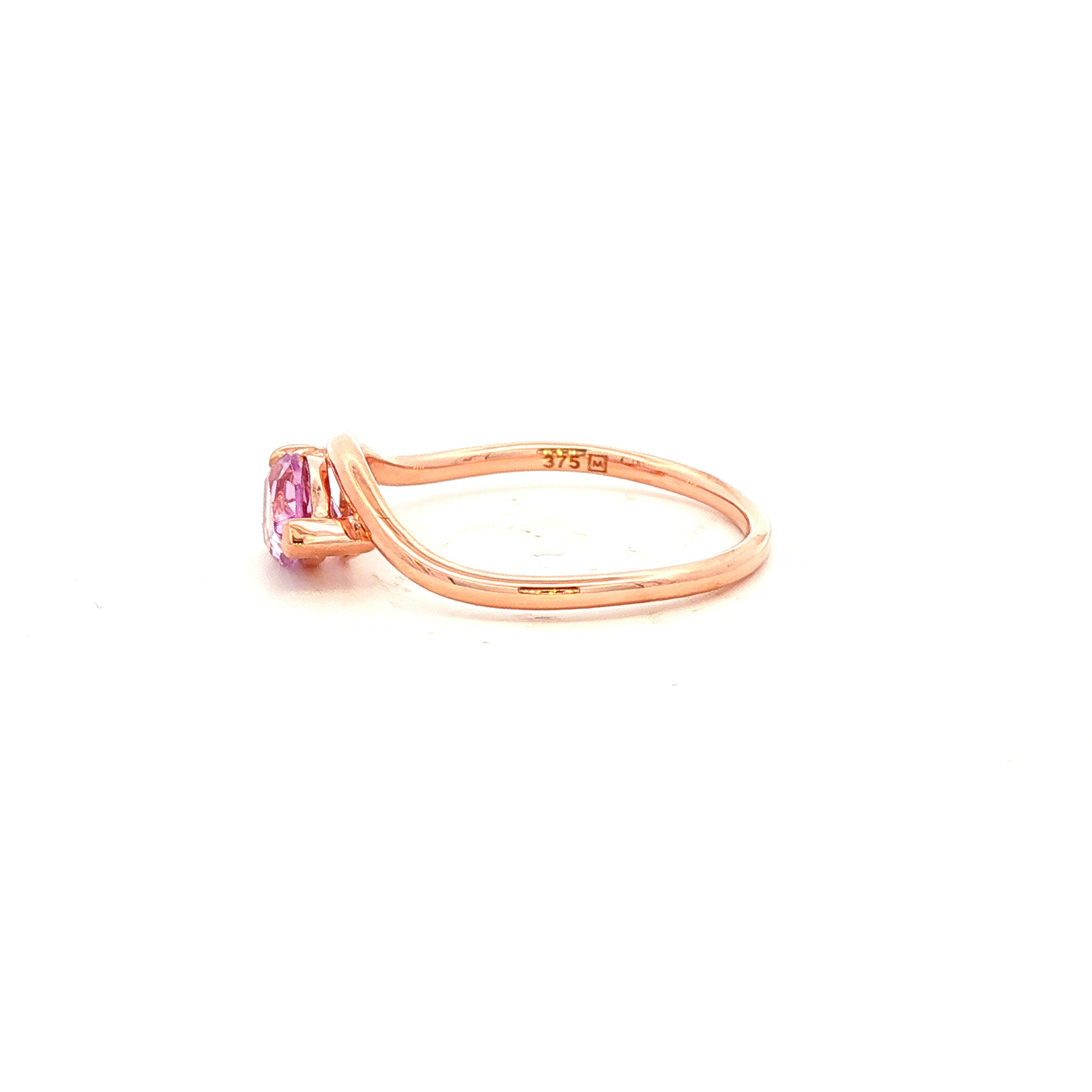 Amethyst Dress Ring in Rose Gold