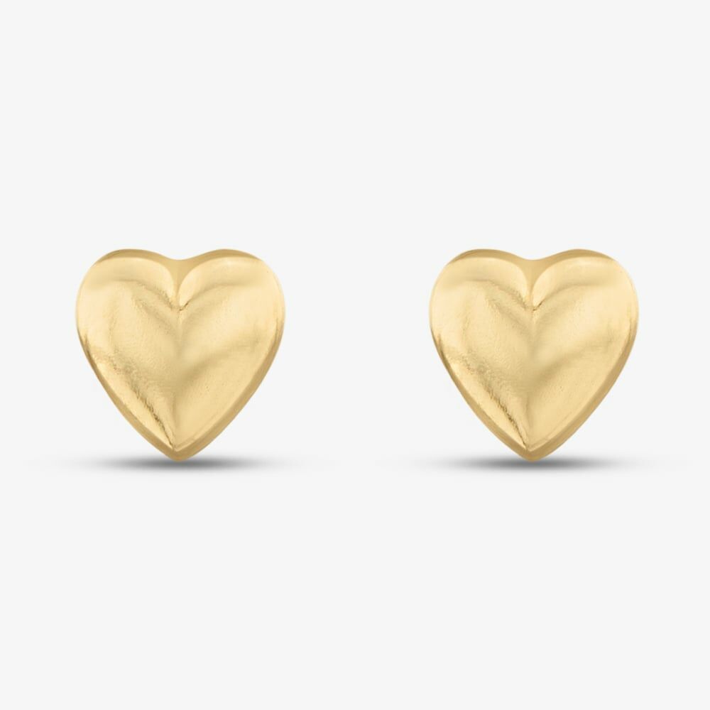 Gold Heart Stud Earrings in 9CT Yellow