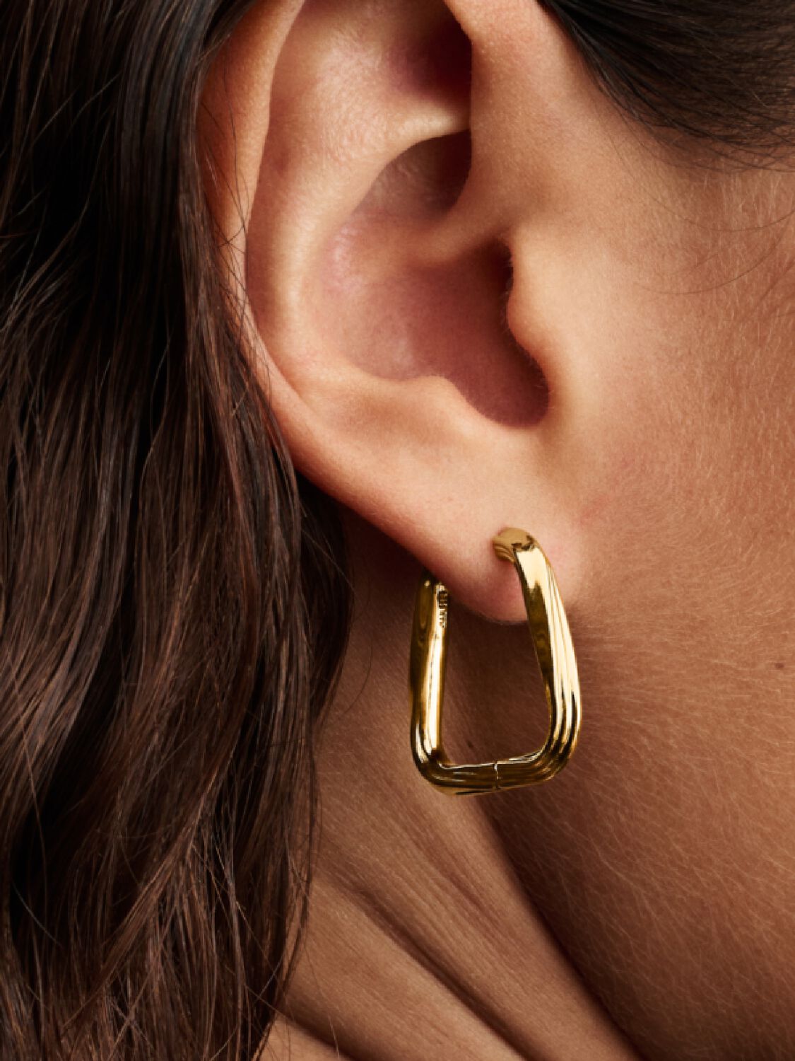 Pandora Earrings Large Squared Circles Wrapping Line