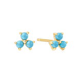 Ania Haie Silver Lab Created Turquoise Lotus Stud Earrings