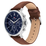 Tommy Hilfiger Brown Leather Navy Dial Multi-function Men's Watch