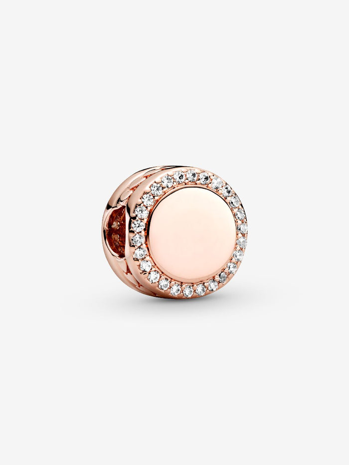 Pandora Engravable Sparkling Button Charm