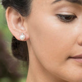 Ikecho Kaia Pearl and Diamond Studs