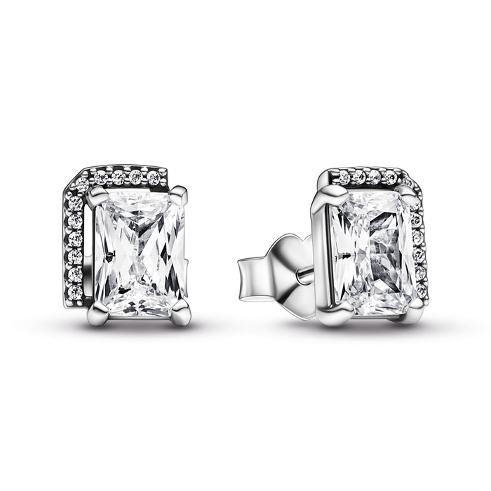 Rectangular Halo Earrings