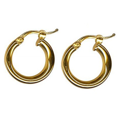 Sterling Silver 3mm Italian Plain Hoop