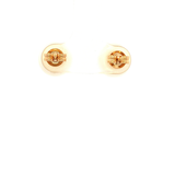 White Round Freshwater Pearl 10mm Earrings in Yellow Gold