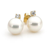 Ikecho Kaia Pearl and Diamond Studs