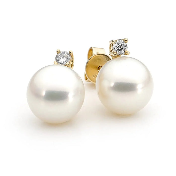 Ikecho Kaia Pearl and Diamond Studs