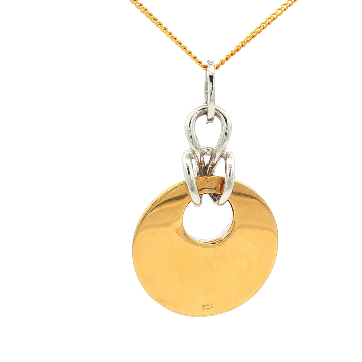 Yellow Gold Charm Necklace with Round Brilliant Diamond Pendant
