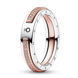 Pandora Signature Two-tone Logo & Pavn++ Ring