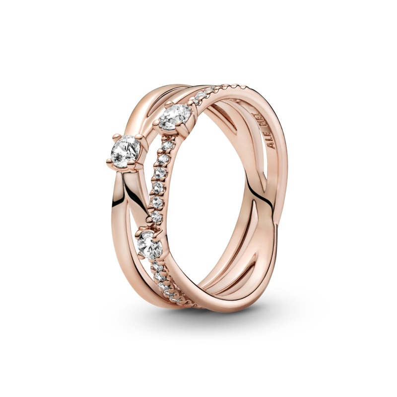 Pandora Sparkling Triple Band Ring