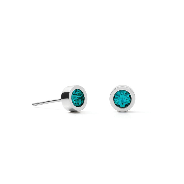 Coeur de Lion Turquoise Green Crystal Glass Stud Earrings