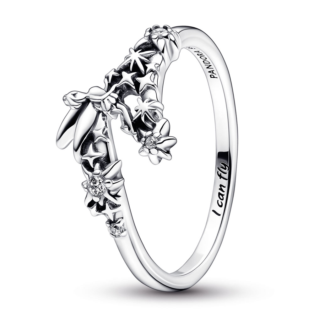 Pandora Disney Tinkerbell sterling silver ring with clear cubic zirconia