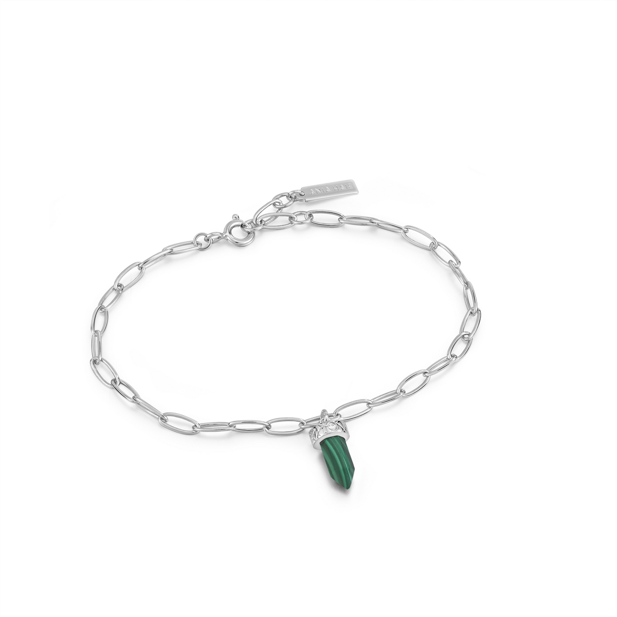 Ania Haie Silver Malachite Point Pendant Bracelet