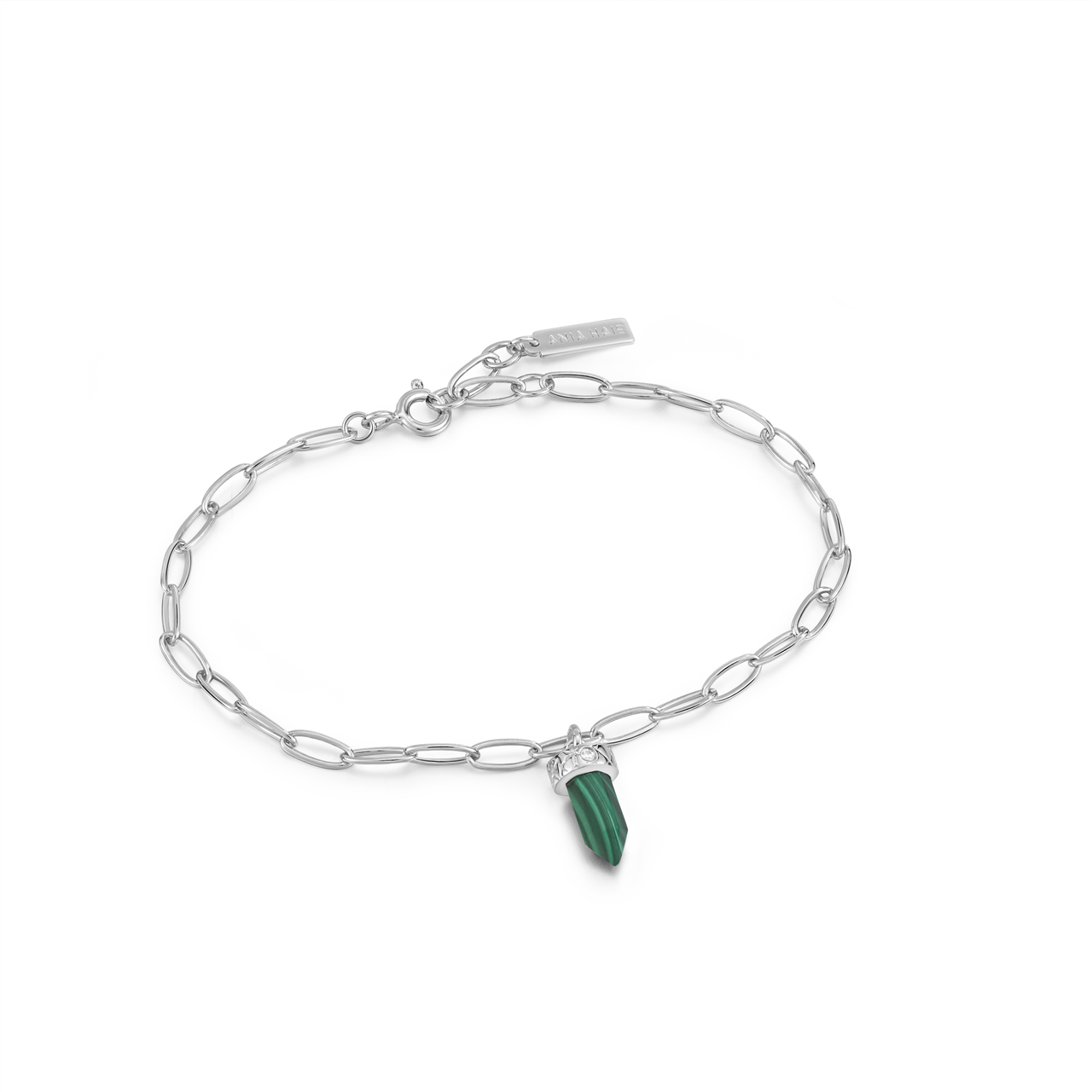 Ania Haie Silver Malachite Point Pendant Bracelet