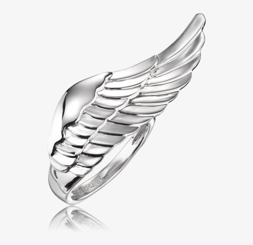 Engelsrufer Wing Silver Crystal Adjustable Ring