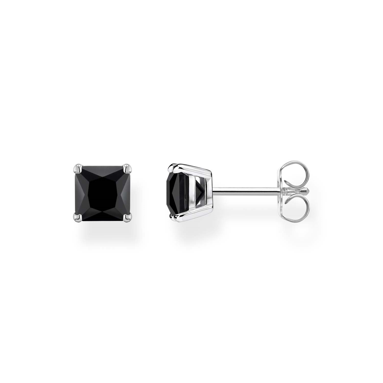 Thomas Sabo Sterling Silver Black Stone Ear Studs