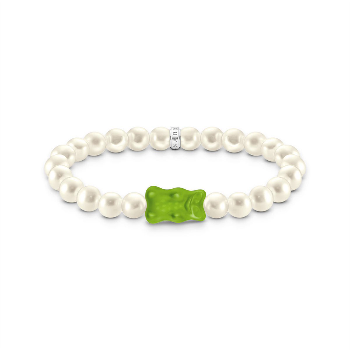 Thomas Sabo Pearl Bracelet with Green Goldbears