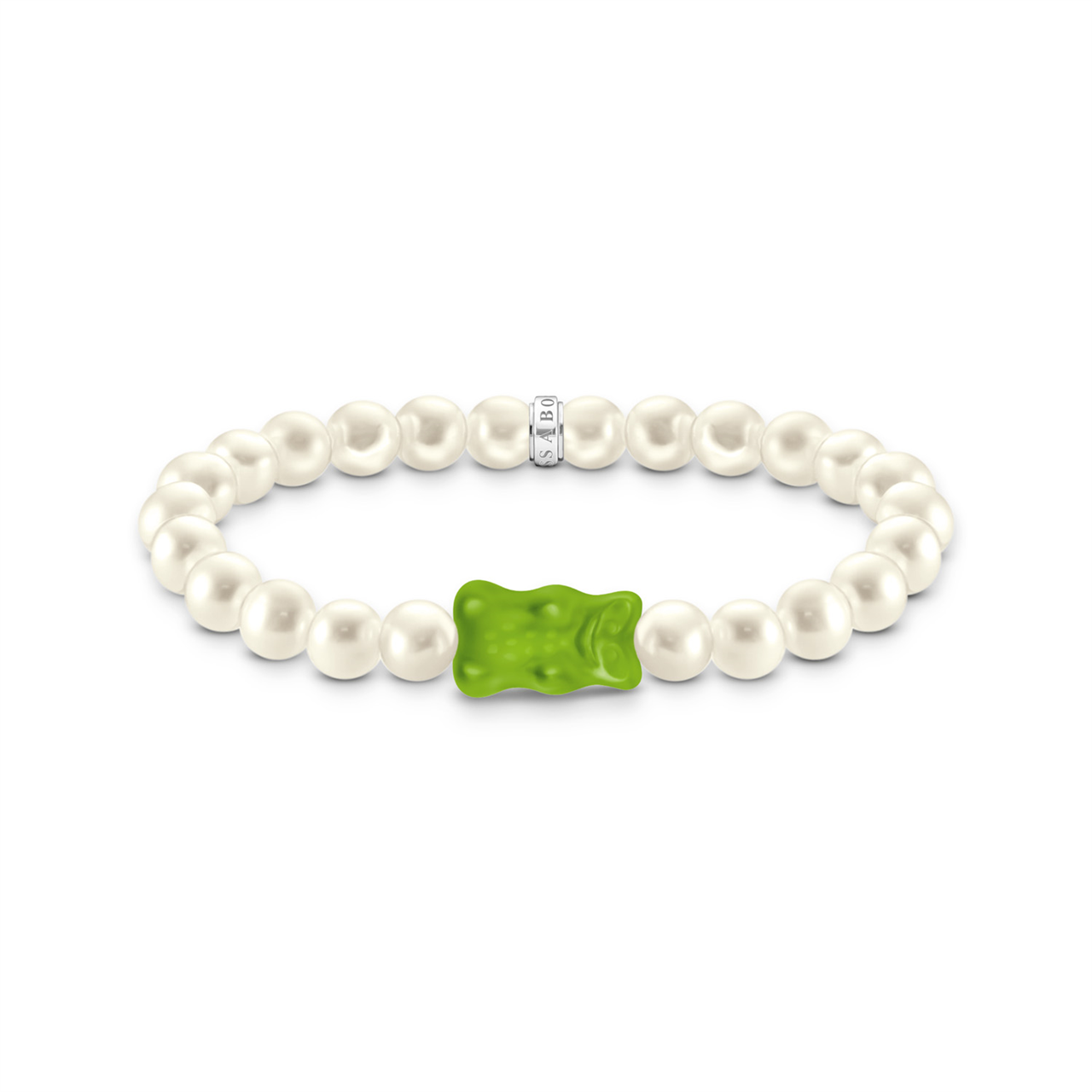 Thomas Sabo Pearl Bracelet with Green Goldbears