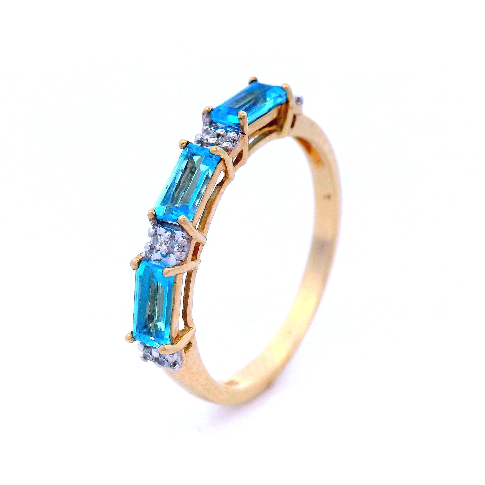 Blue Topaz & Diamond Dress Ring