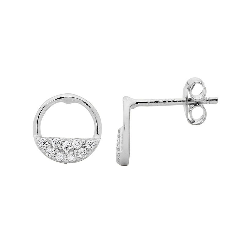Ellani Cubic Zirconia Circle Earrings