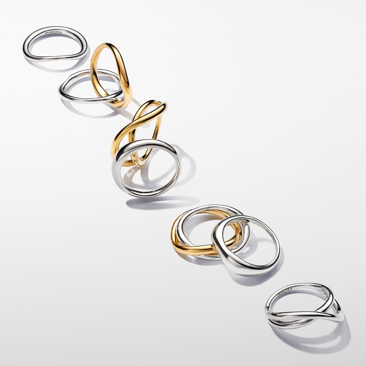 Pandora Organically Shaped Stacking Rings