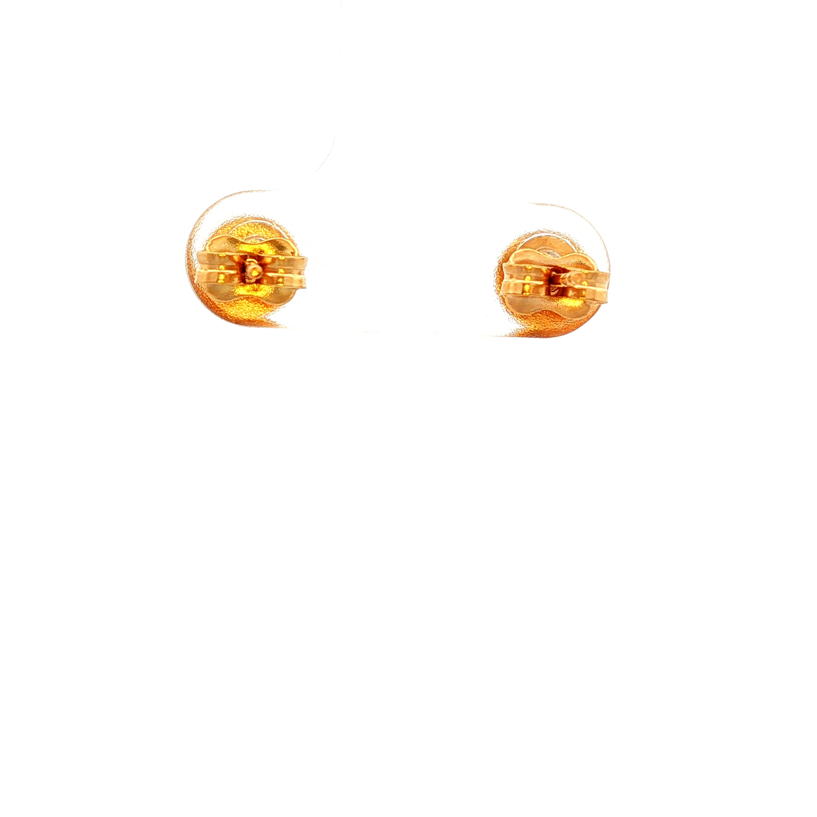 Flat Round Stud Earrings in Yellow Gold