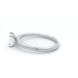 Princess Cut Solid Diamond Engagement Ring in White Gold